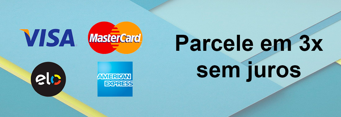 Banner Parcele em 3 vezes no cartão de crédito
